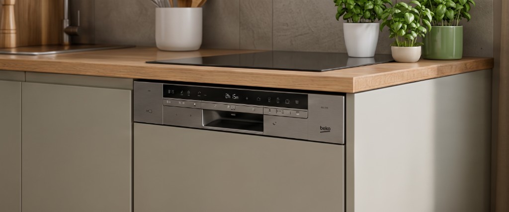 Lave-vaisselle encastrable avec bandeau de commande visible
