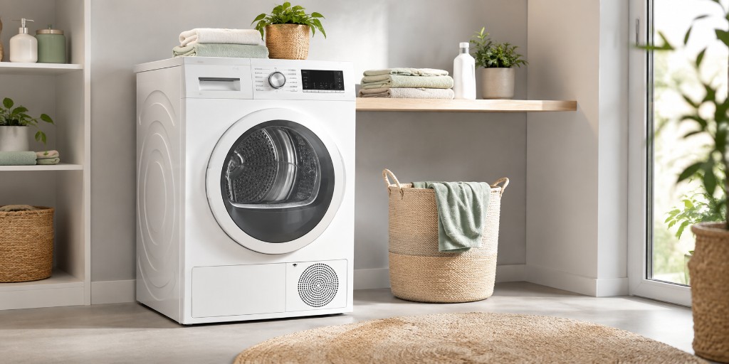 Sèche-linge pompe à chaleur dans une buanderie