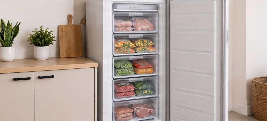 Congélateur armoire ouvert — volume intermédiaire pour un usage régulier