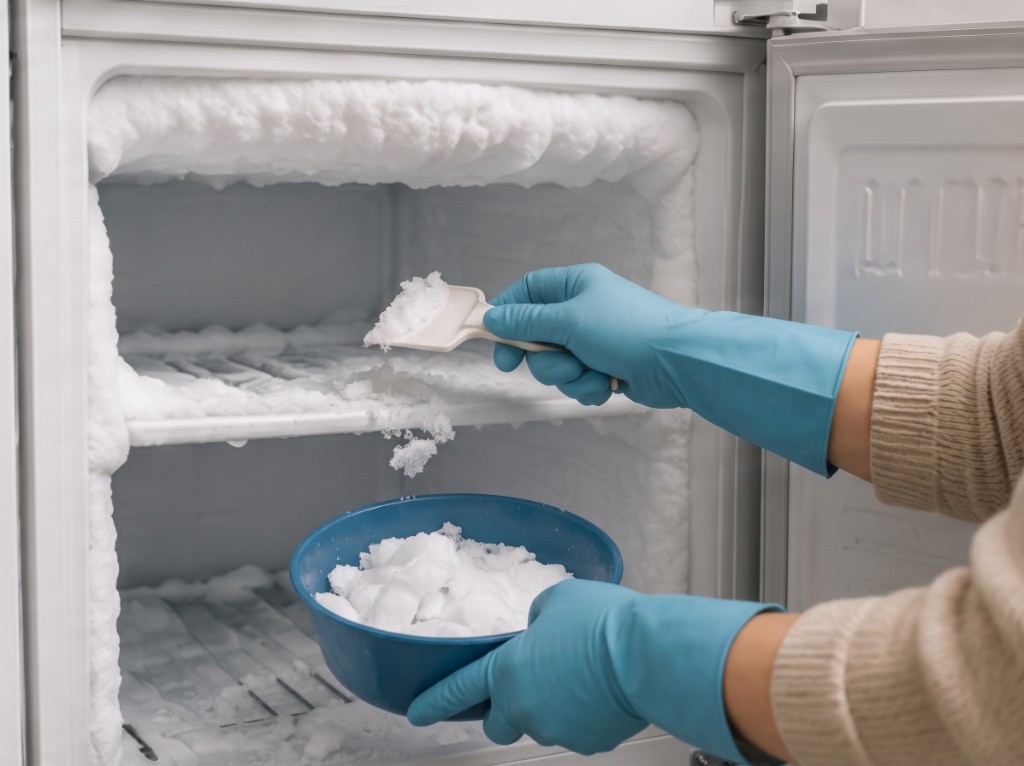 Dégivrage manuel d'un congélateur avec accumulation de givre