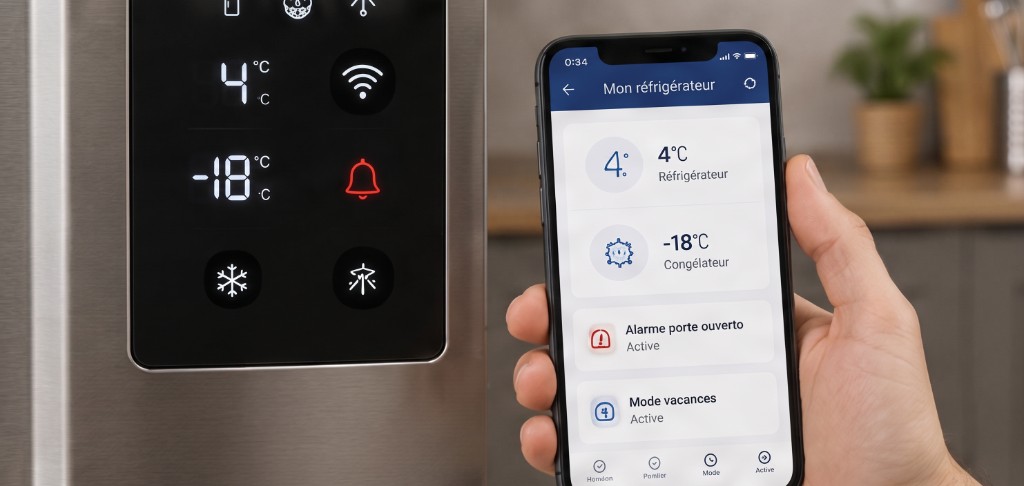 Alarmes et fonctions pratiques sur un réfrigérateur