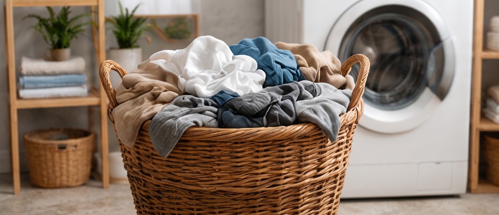 Panier de linge — capacité familiale pour lave-linge séchant