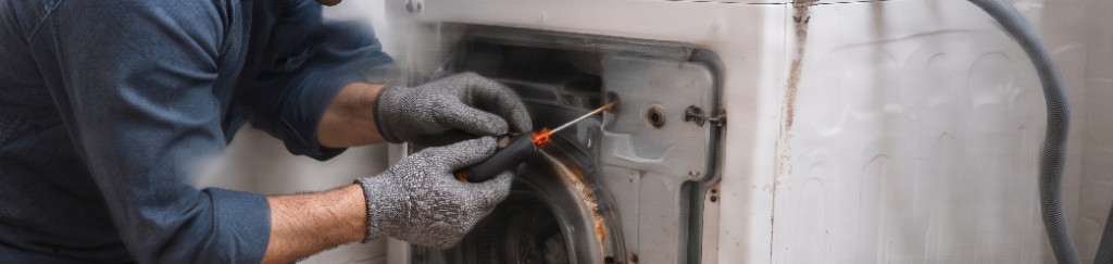 Réparation d'un lave-linge par un technicien