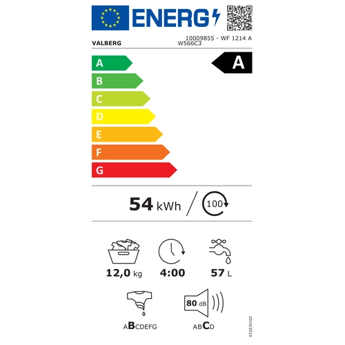 Valberg WF 1214 A W566C3 : Étiquette énergie